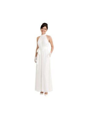 New Chi Chi London Bridal Size 2 Maxi Dress White Halter Neck Pleated Chiffon Go